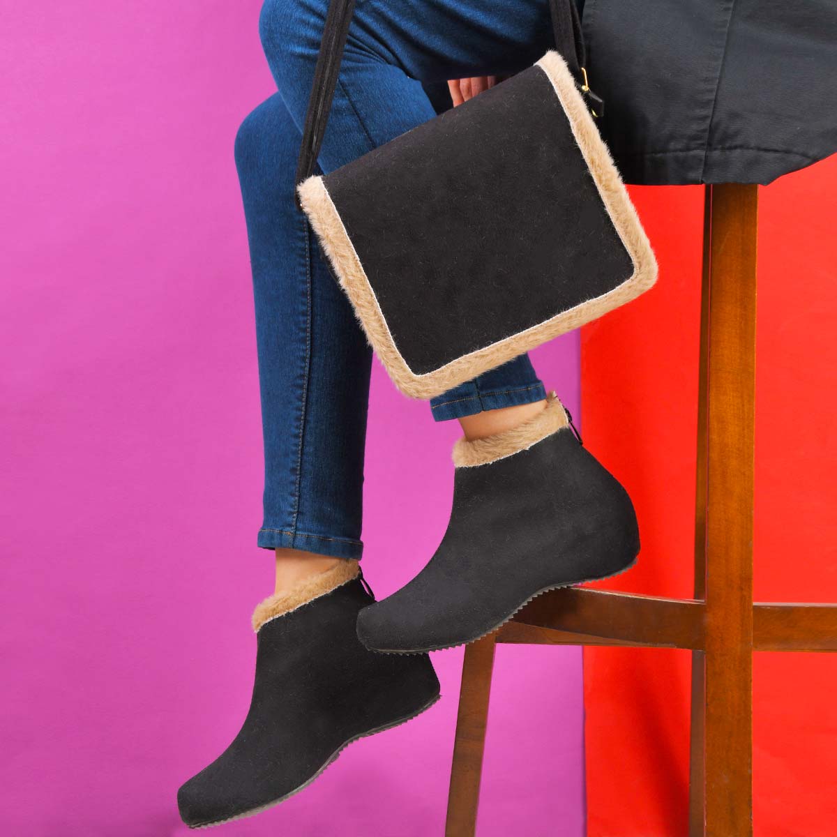 ست کیف و کفش دخترانه ariana مشکی