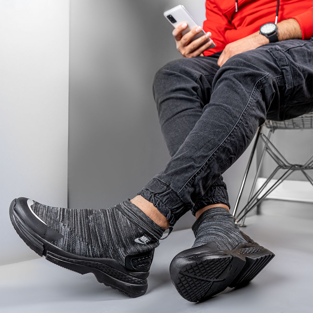 کفش ساقدارمشکی مردانه مدل Holden