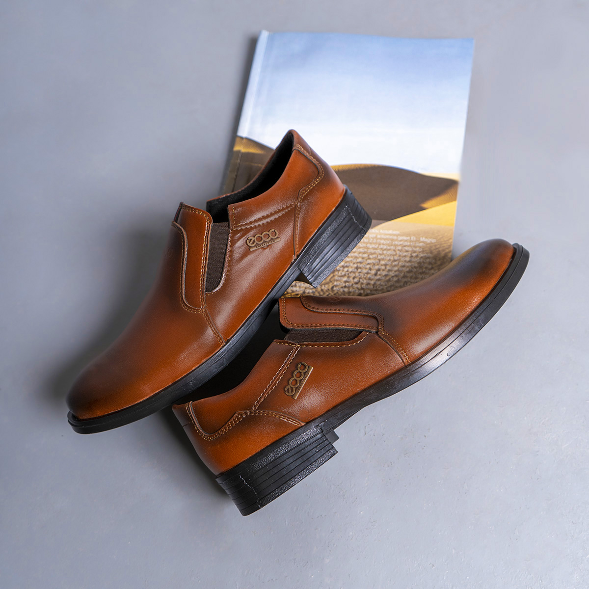 کفش ecco مردانه قهوه ای مدل Rowan