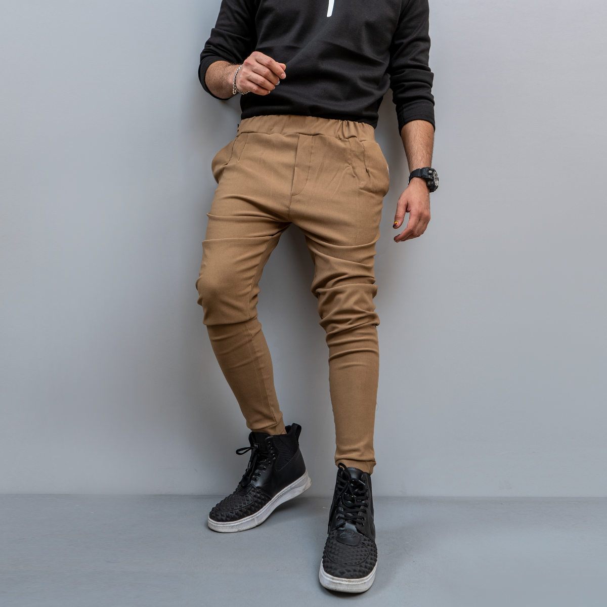 شلوار اسلش مردانه خاكي مدل Pirima