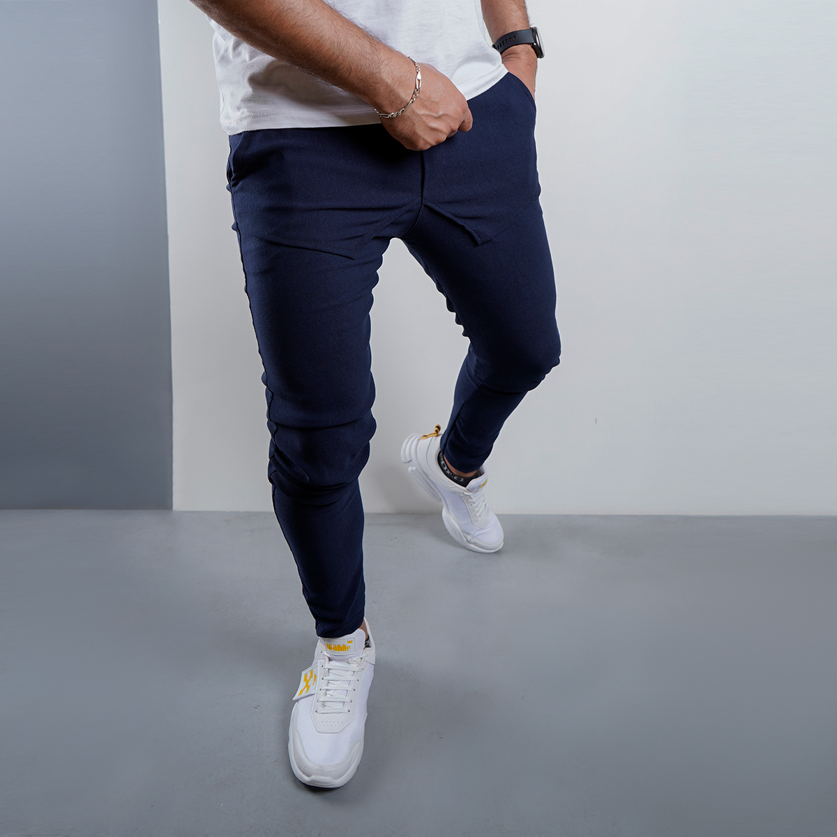 شلوار اسلش جیب دوبل مردانه سرمه ای مدل Nambi