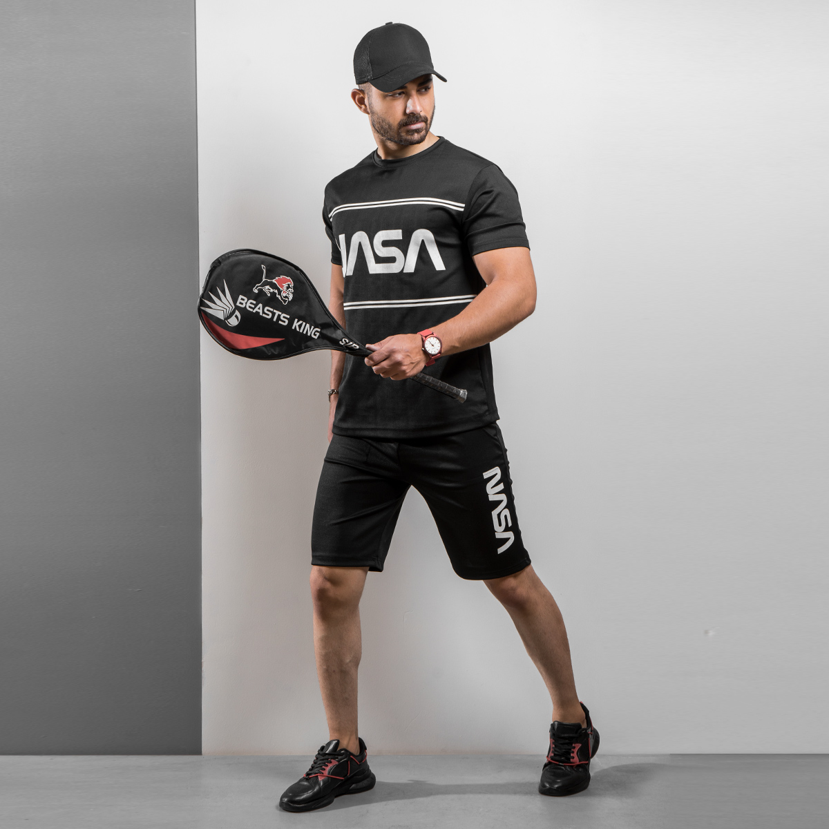 ست تیشرت شلوارک Nasa مردانه مدل Vansa