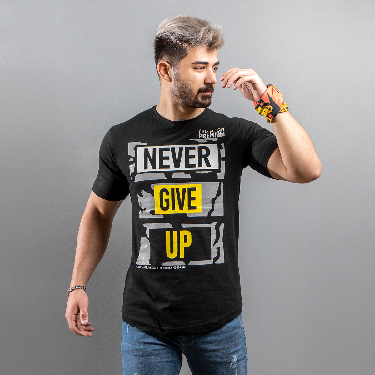 تیشرت Never Give Up مردانه مدل Melvi(T)