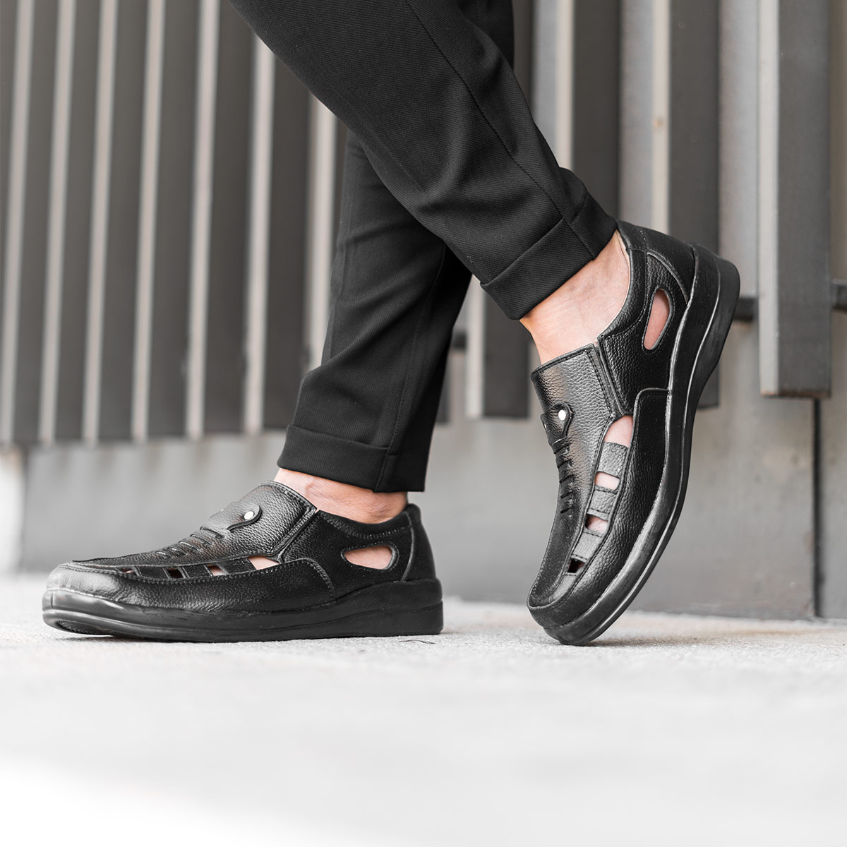 کفش تابستانه مشکی مردانه مدل Ropert