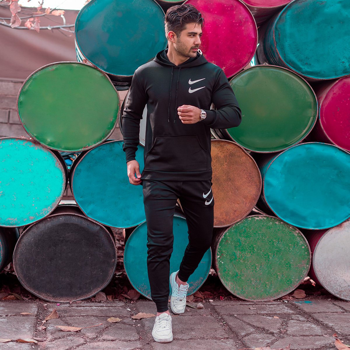 ست هودی شلوار مردانه دو نایک مدل jami