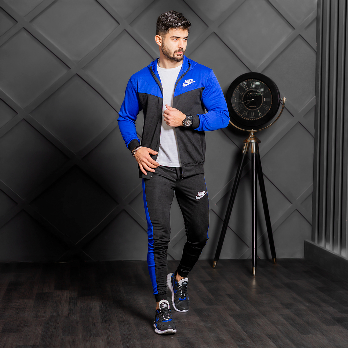 ست سوییشرت شلوار Nikeمردانه مشکی آبی مدلDepi