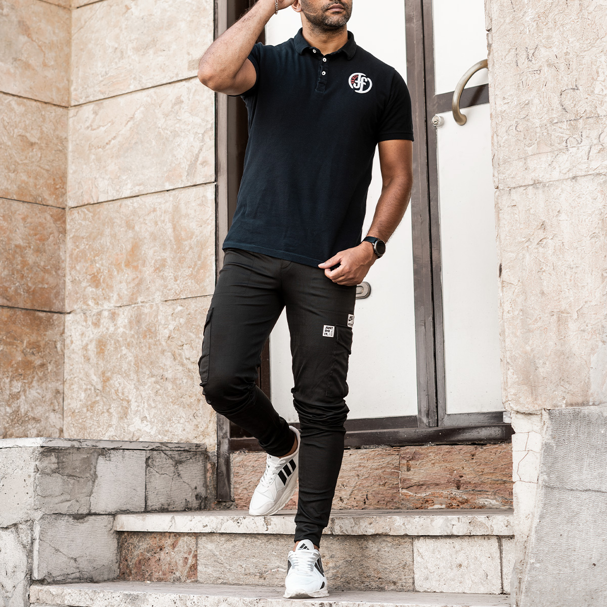 شلوار اسلش مشکی(T) مردانه مدل Tami