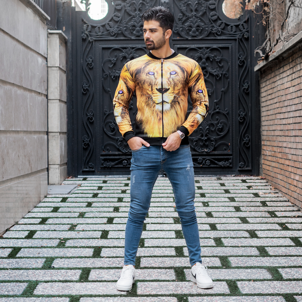 سوییشرت مردانه طرح شیر مدل L712