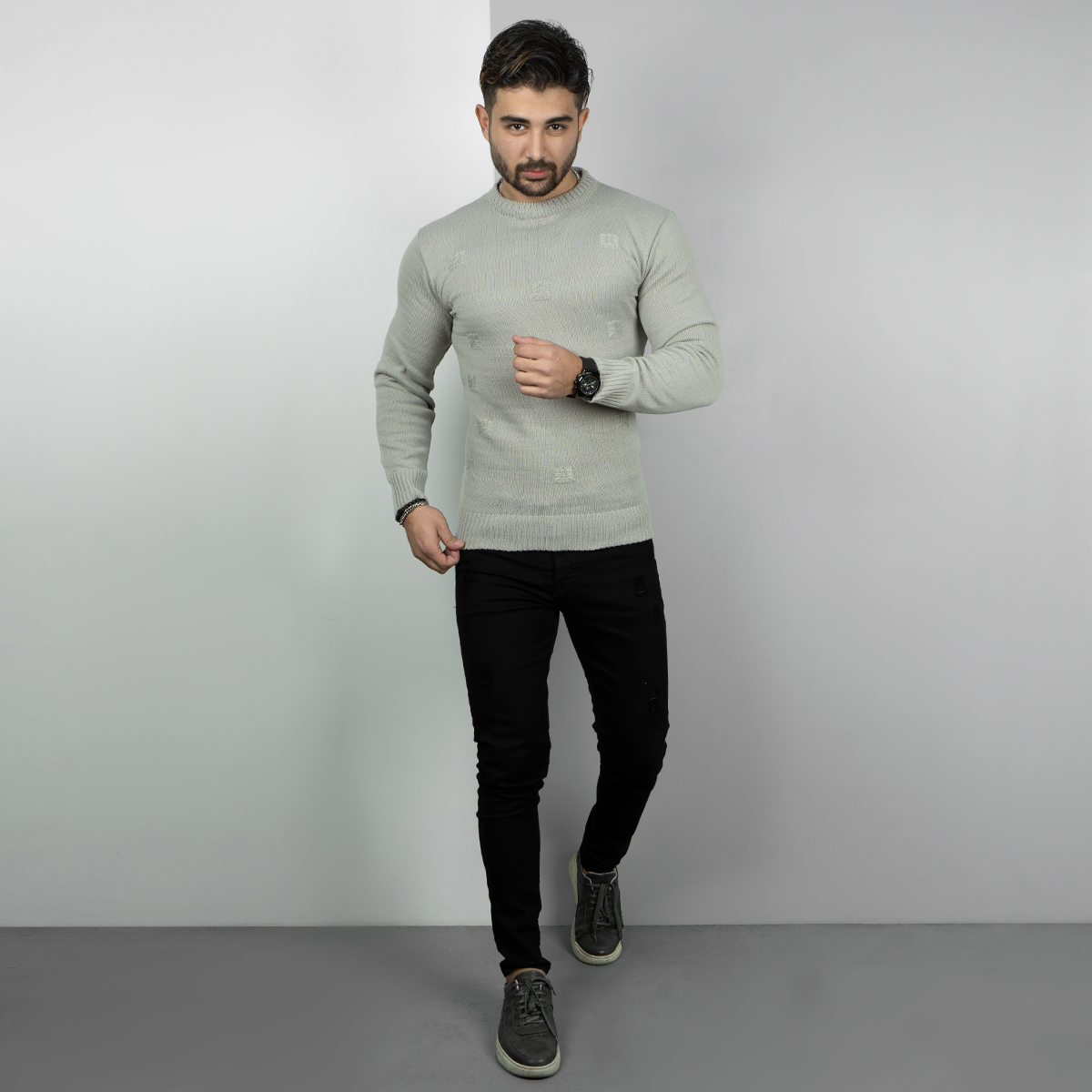 پلیور زاپ دارکرم مردانه مدلDeta