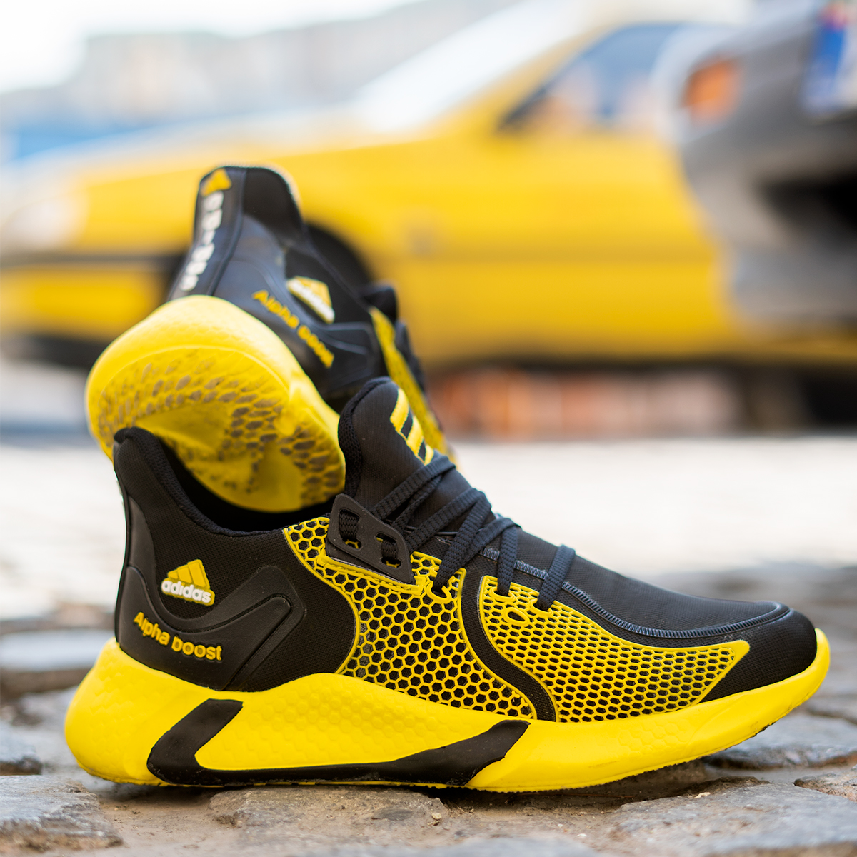 کفش ورزشی مردانه مشکی زرد مدل Arang