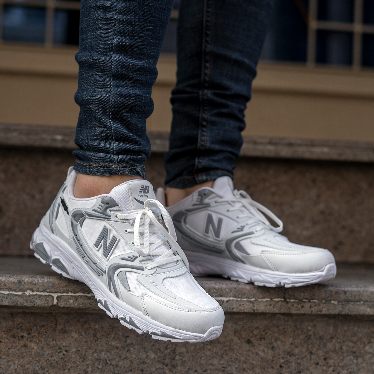 کفش ورزشی نیو بالانس سفید طوسی مدل TNT