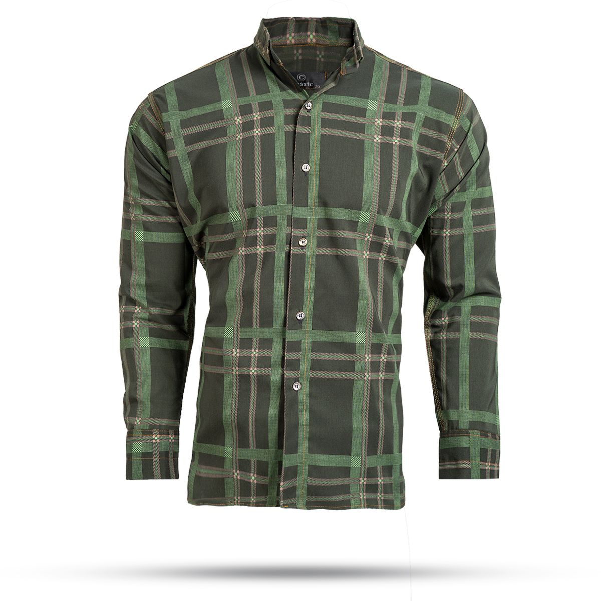 پیراهن مردانه چهارخونه سبز مدلexo