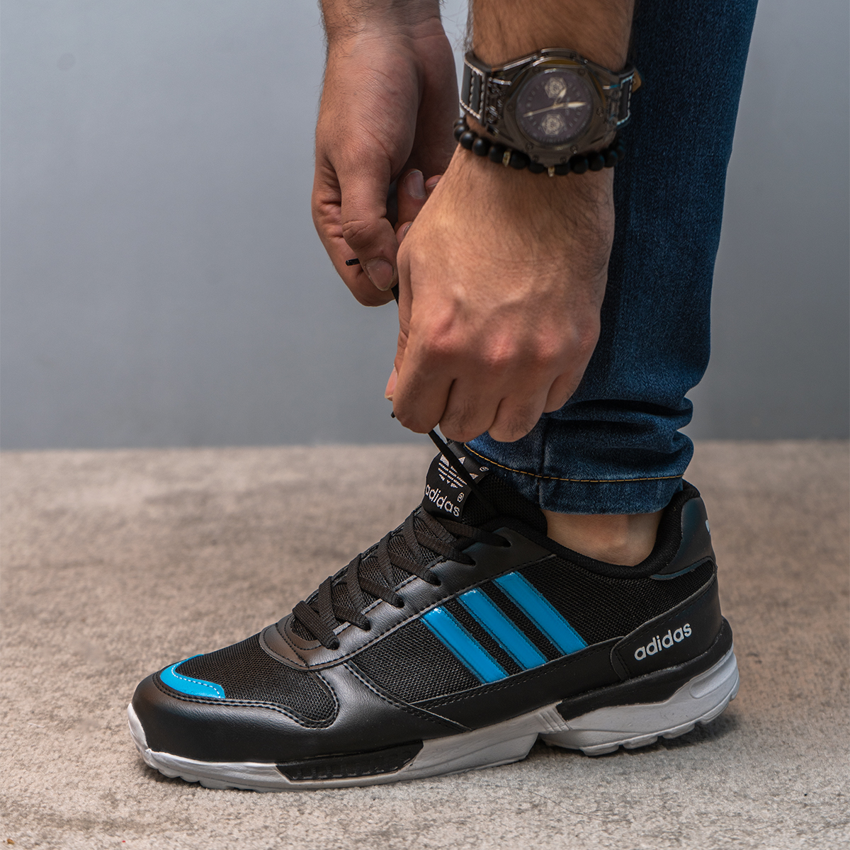 کفش ورزشی مشکی آبی مردانه مدل Farkhan