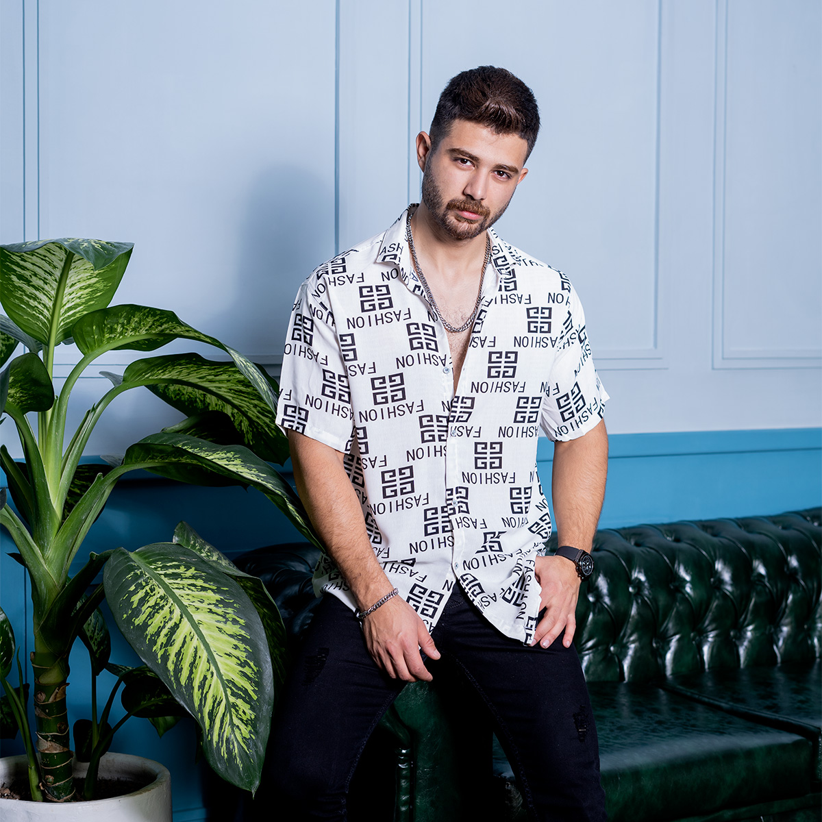 پیراهن هاوایی مردانه مدل F 402