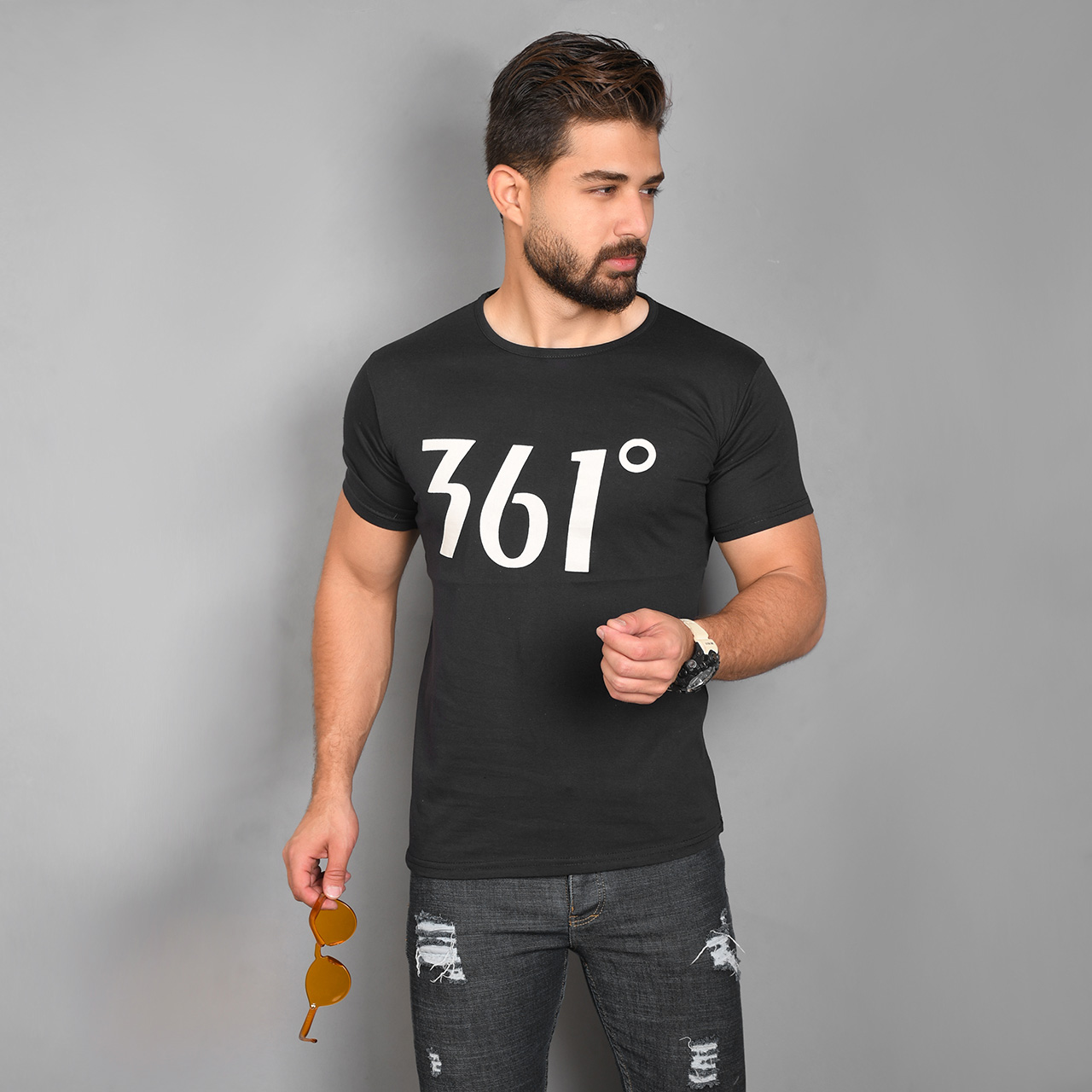 تیشرت مردانه مشکی (T) مدل 361