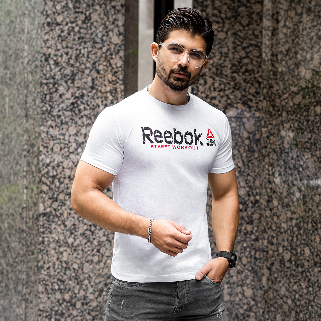 تیشرت ریبوک سفید مردانه مدل street