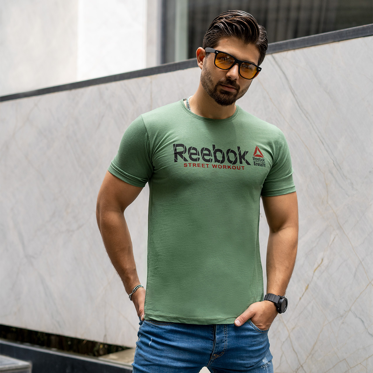 تیشرت ریبوک سبزمردانه مدل street