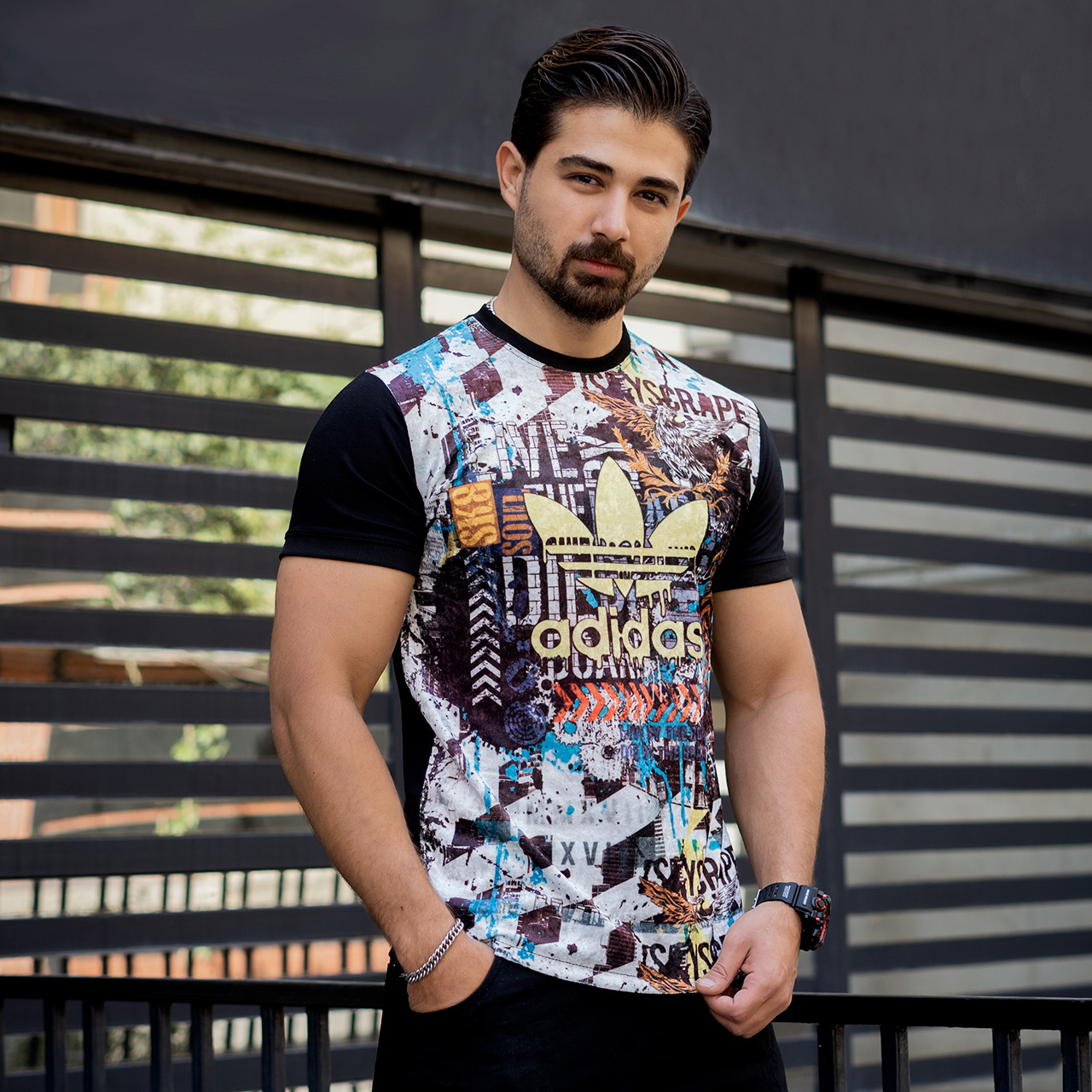 تیشرت مخمل مردانه آدیداس yscمدلL108