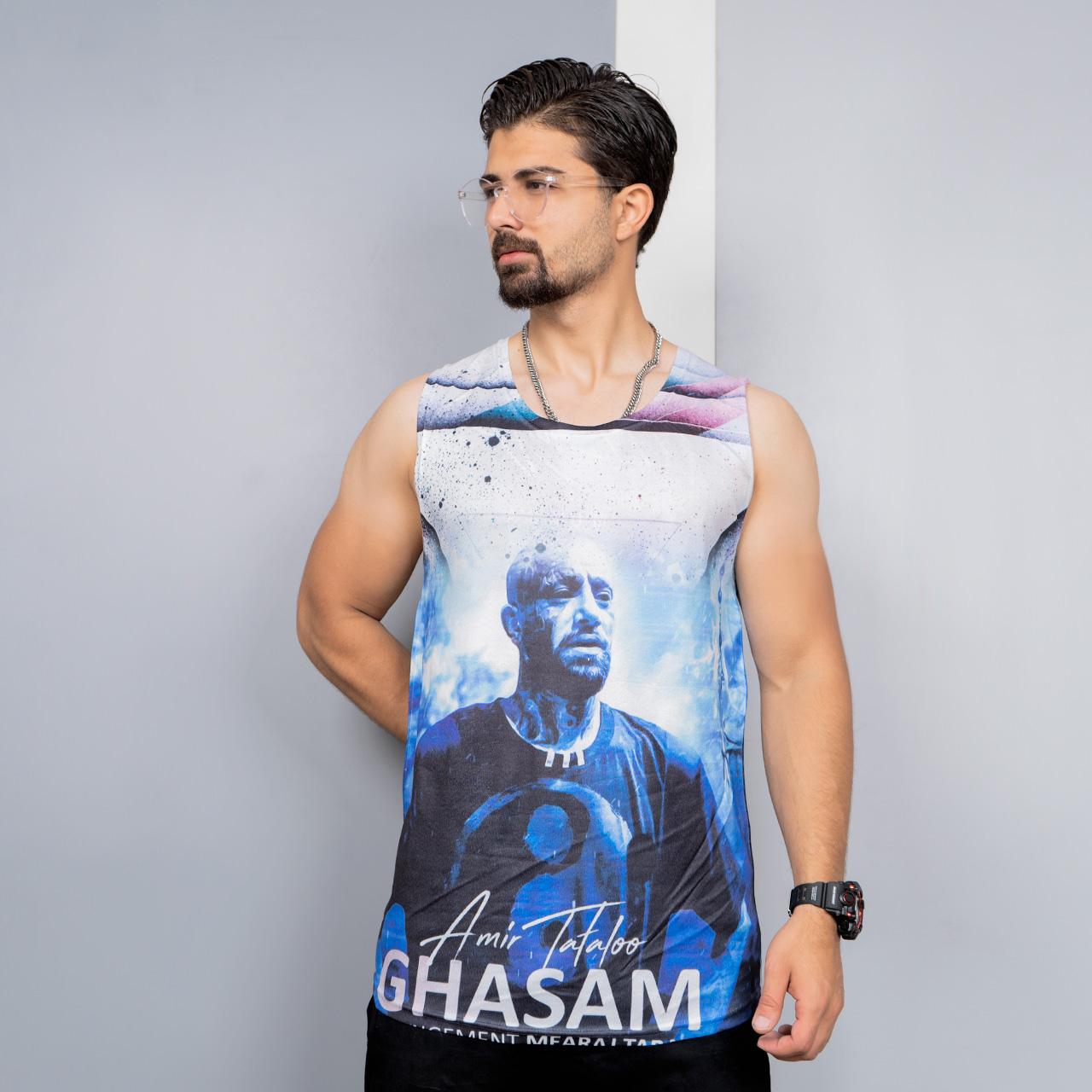 رکابی (T) مردانه طرح تتلو مدل Ghasam