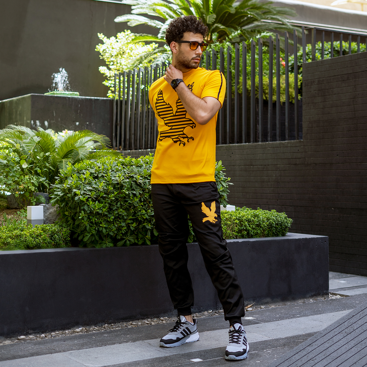 ست تیشرت شلوار طرح عقاب مردانه مدل Emono