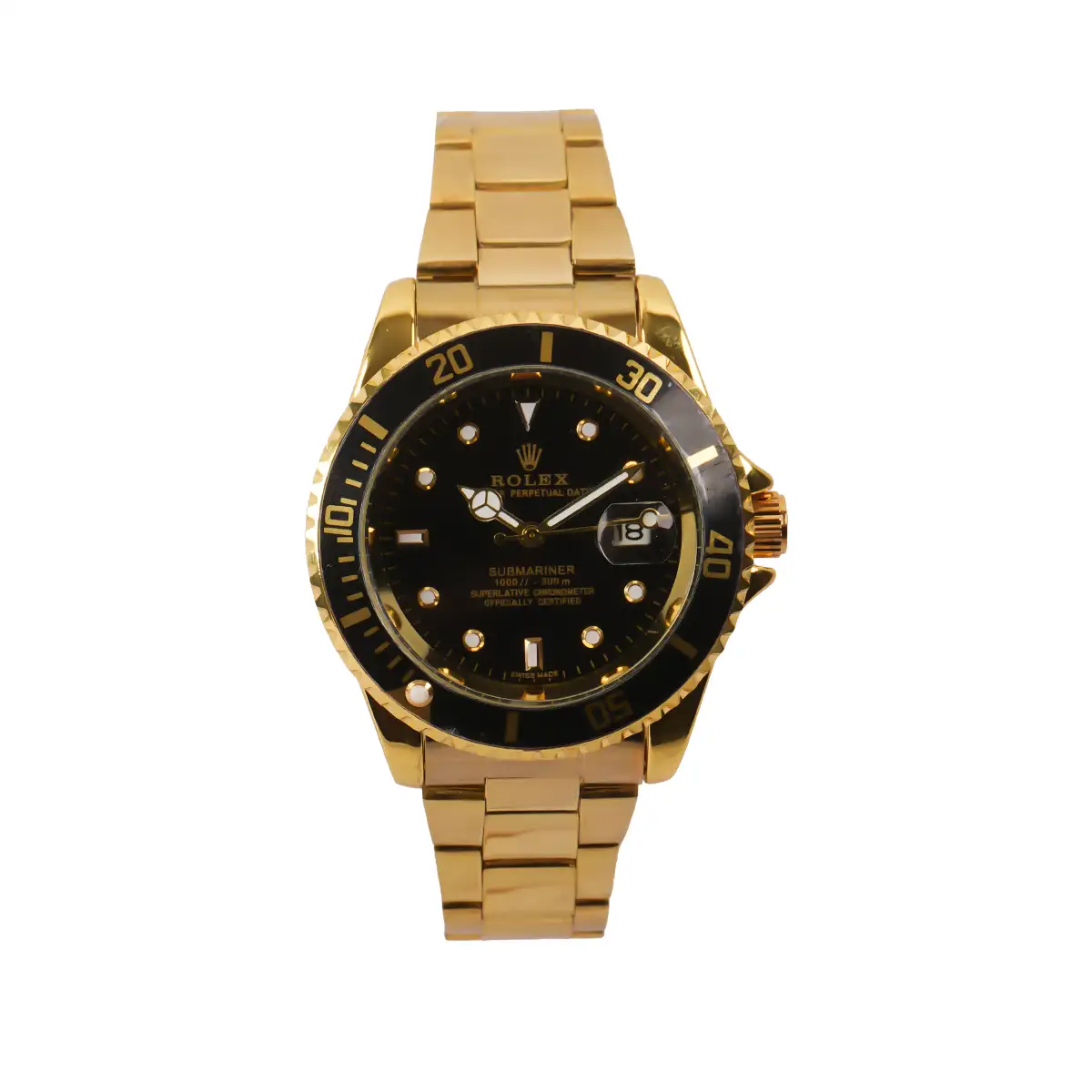 ساعت رولکس طلایی صفحه مشکی مردانه مدل 435
