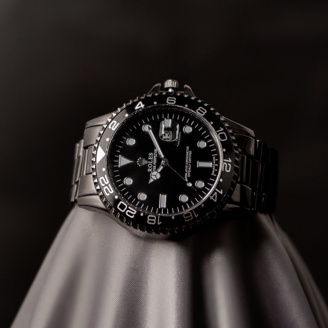 ساعت رولکس مشکی صفحه مشکی مردانه مدل 435