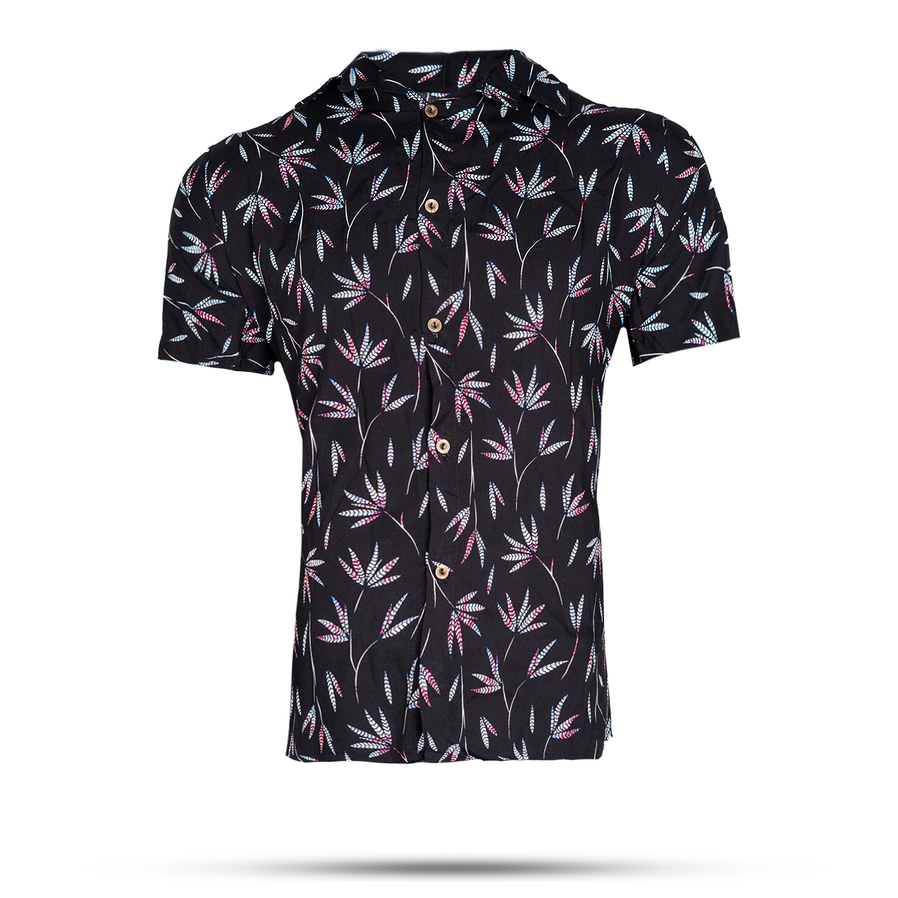 پیراهن هاوایی برگ صورتی مردانه مدل Pinko