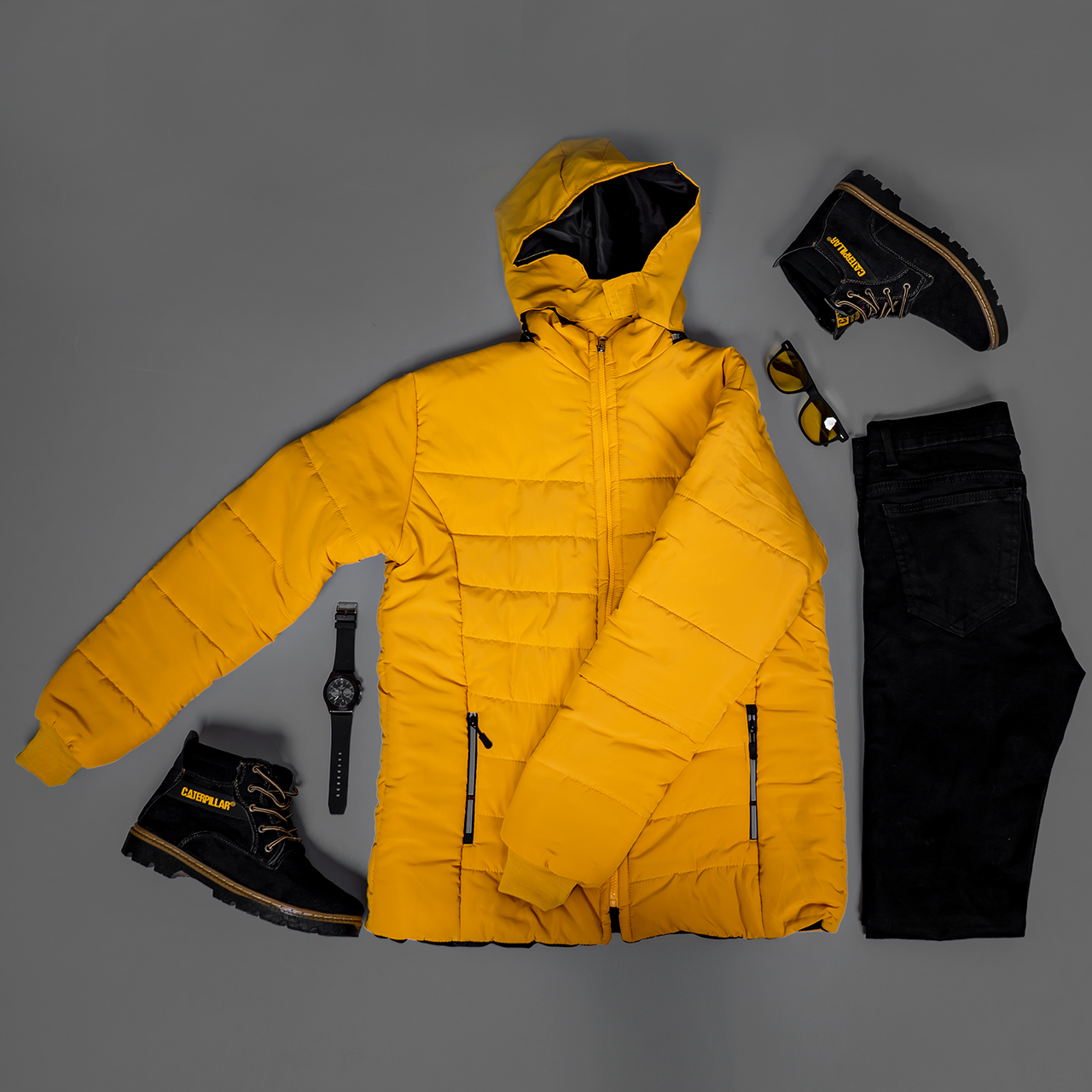 کاپشن مردانه نارنجی مدلAidin