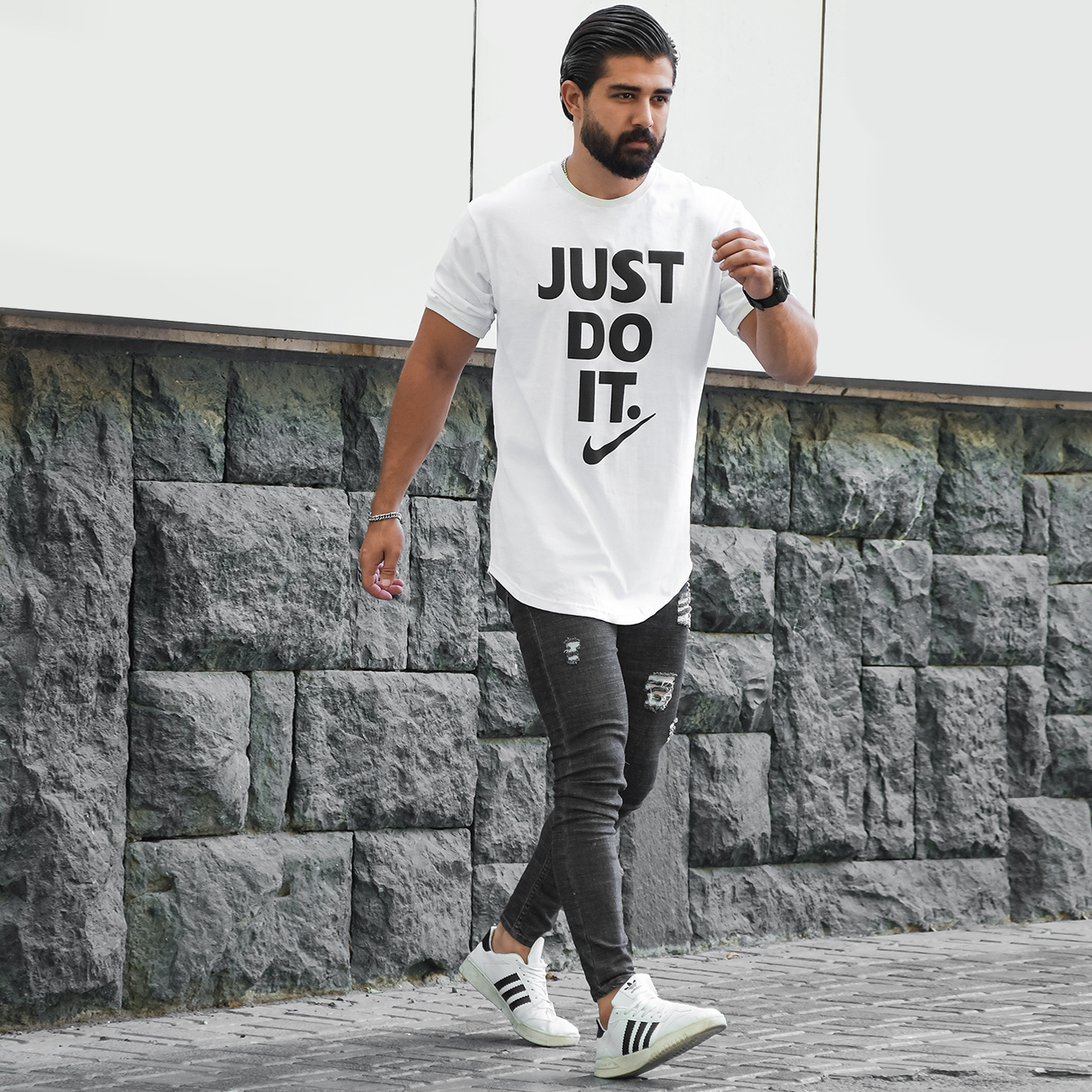 تیشرت سفید just do it مردانه مدلBehroz