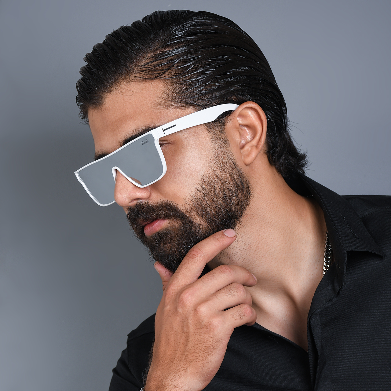 عینک آفتابی سفید آینه ای مدل B703