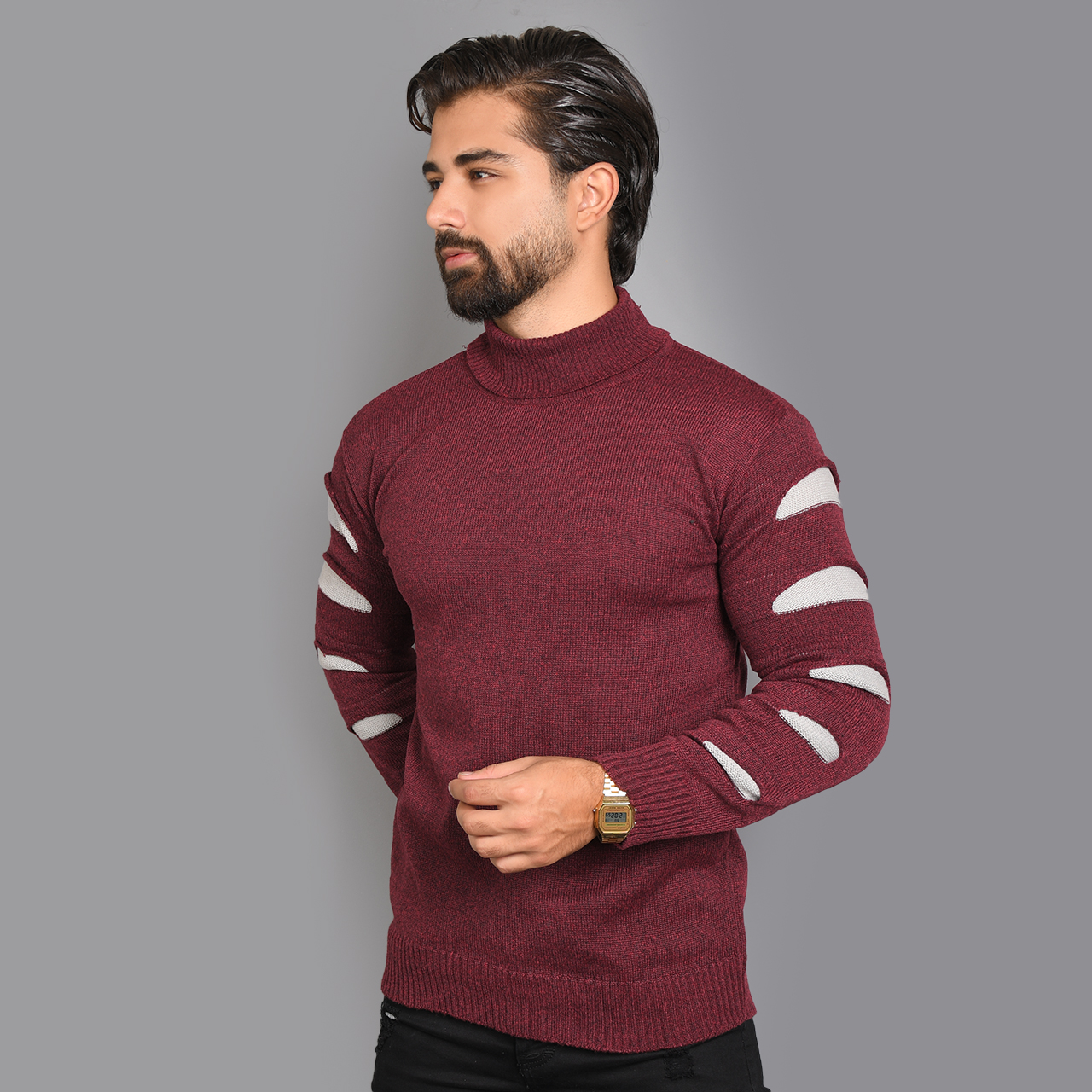 پلیوریقه اسکی زرشکی طوسی مردانه مدلQ10