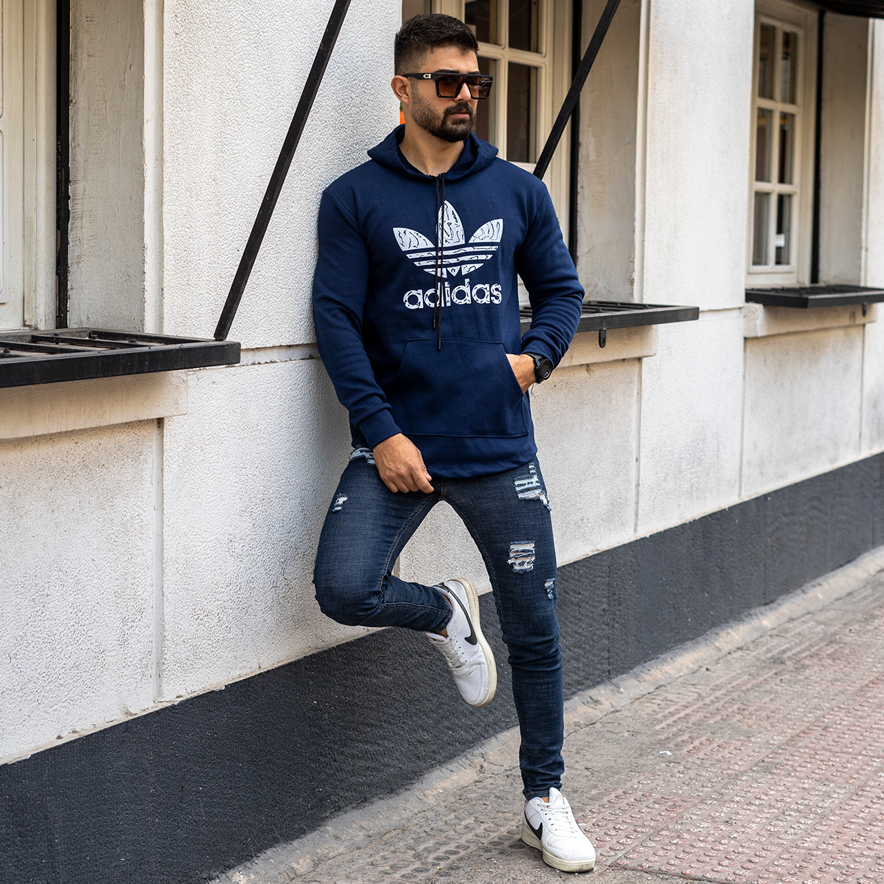 هودی Adidas مردانه سرمه ای مدلQs