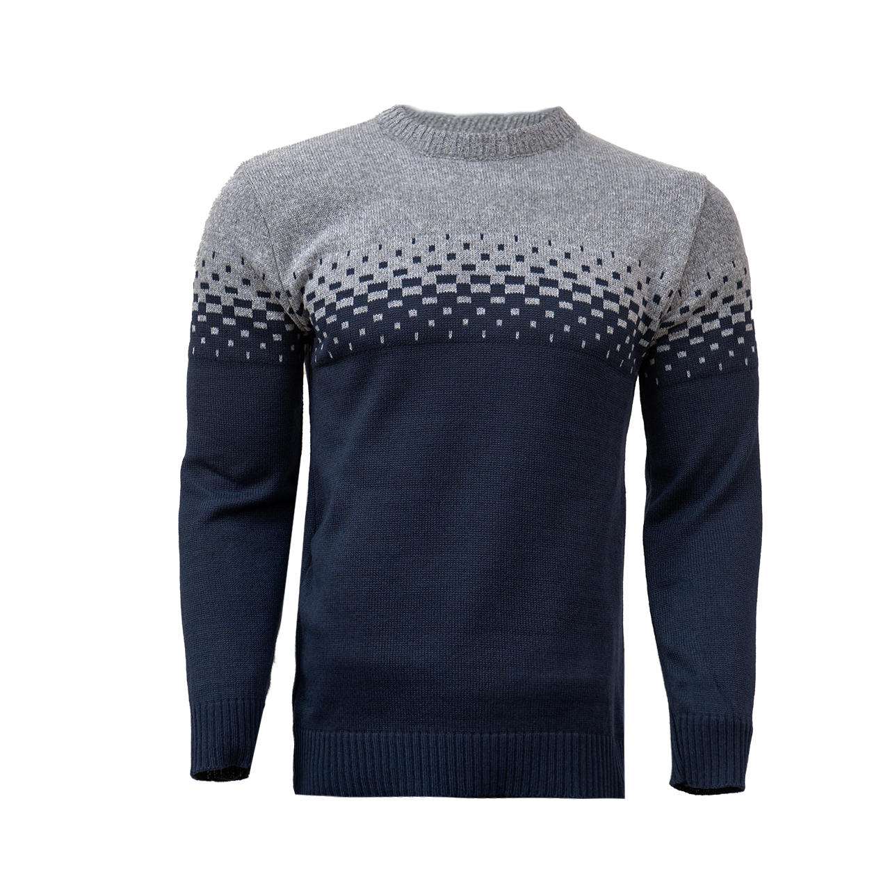 پلیور مردانه دو رنگ سرمه ای طوسی مدلShatel