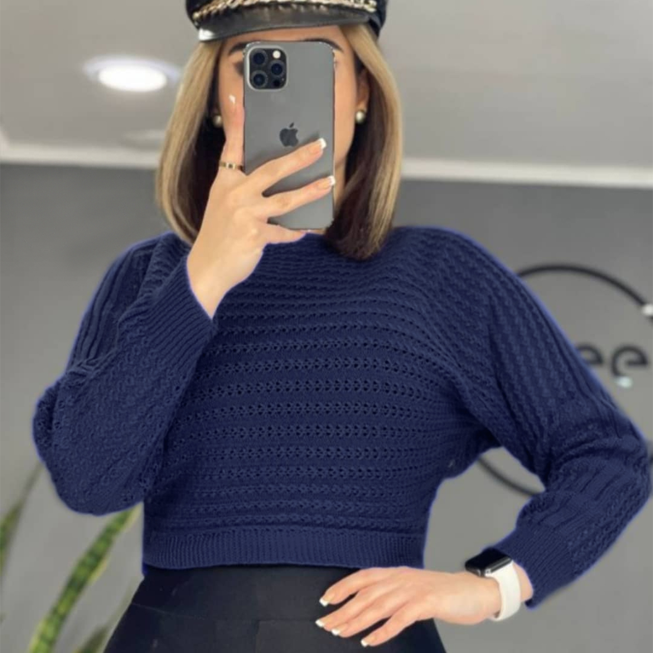 نیم تنه دخترانه سرمه ای مدل Bita