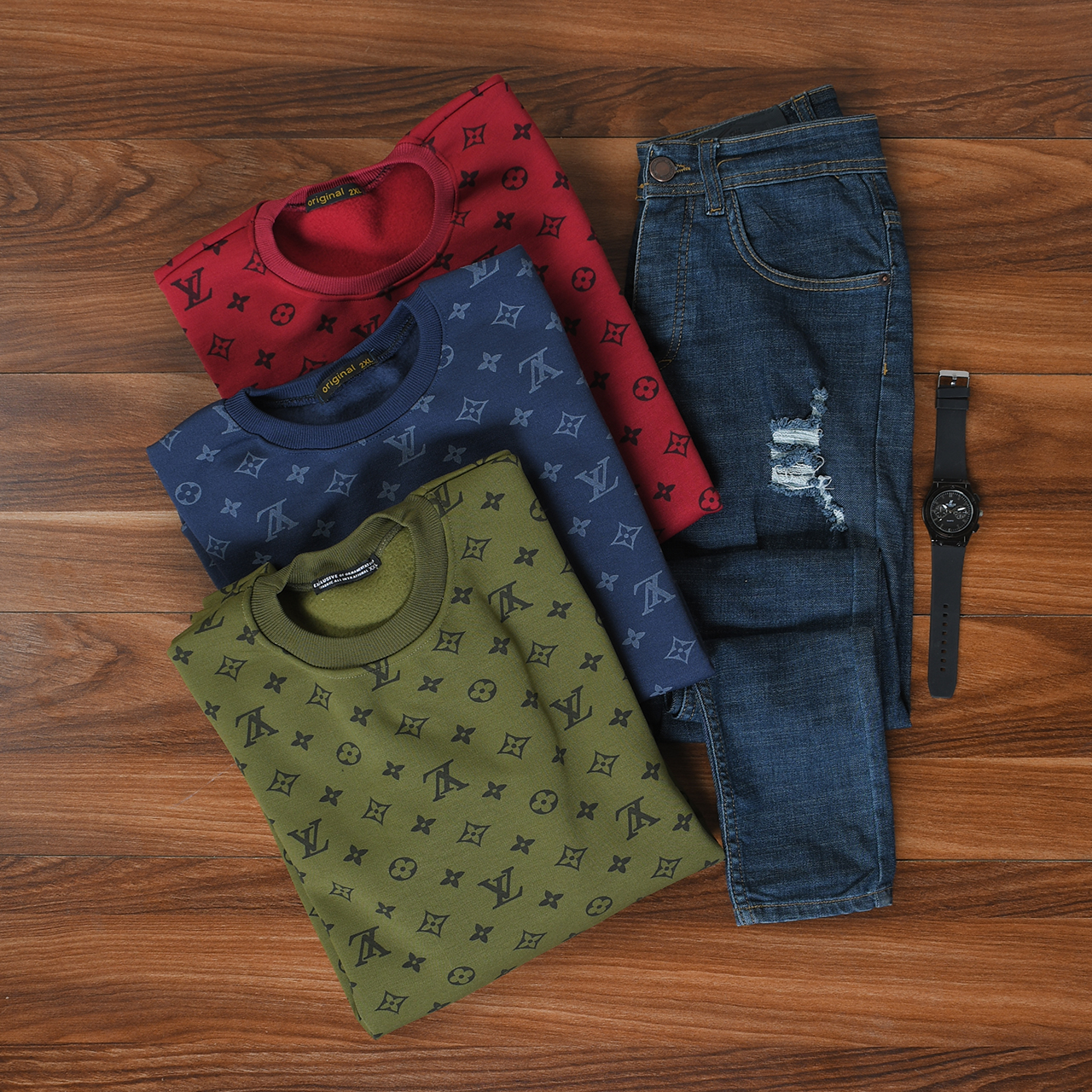 دورس مردانه طرح LV آبی مدل ADRAS