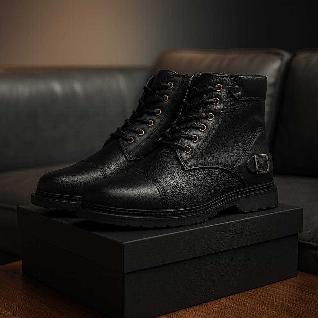 نیم بوت مردانه مشکی مدل Farnod