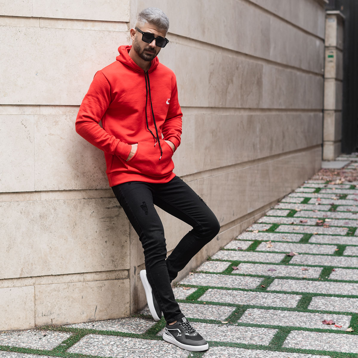 هودی مردانه نایک قرمز مدل Zanko