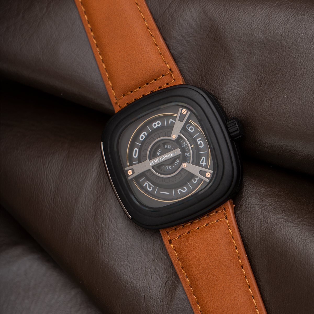 ساعت sevenfriday عسلی مدل Ratio