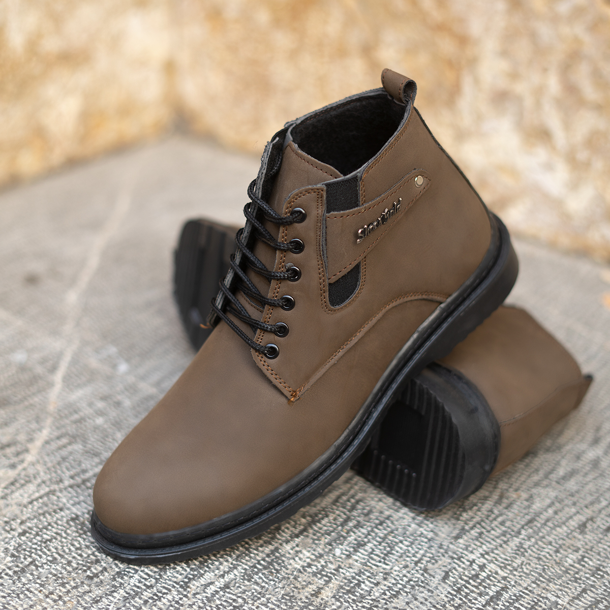 نیم بوت مردانه خاکی مدل Nariman