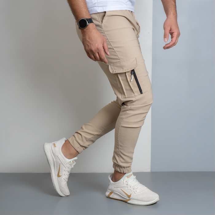 شلوار اسلش مردانه کرم مدل Alima