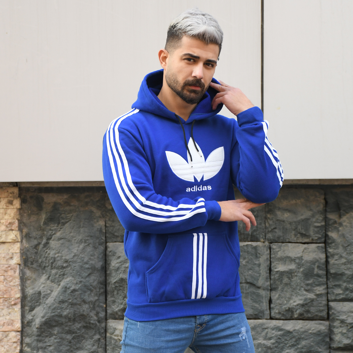 هودی مردانه Adidas آبی مدل Patrick