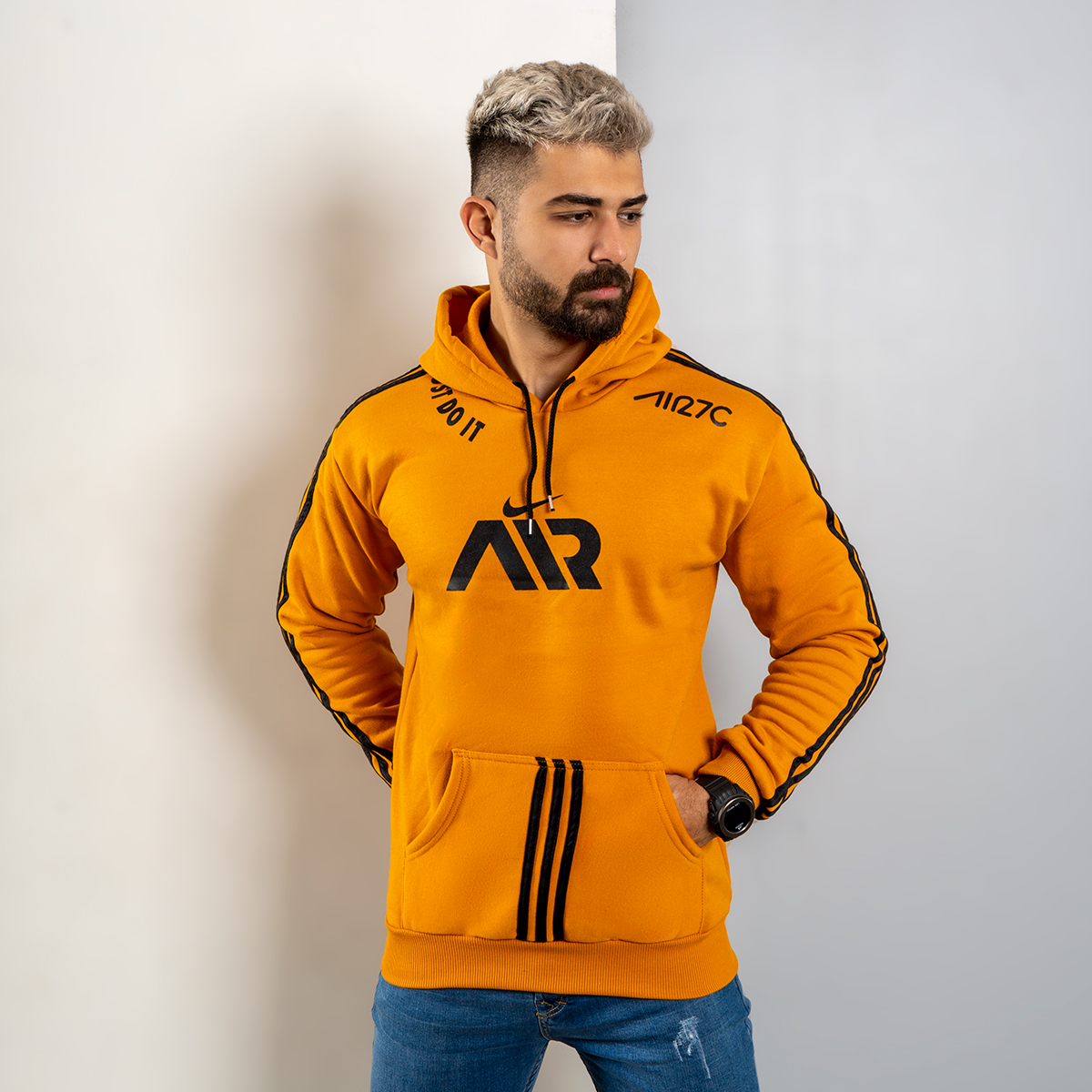 هودی NikeAir خردلی مردانه مدلHaman