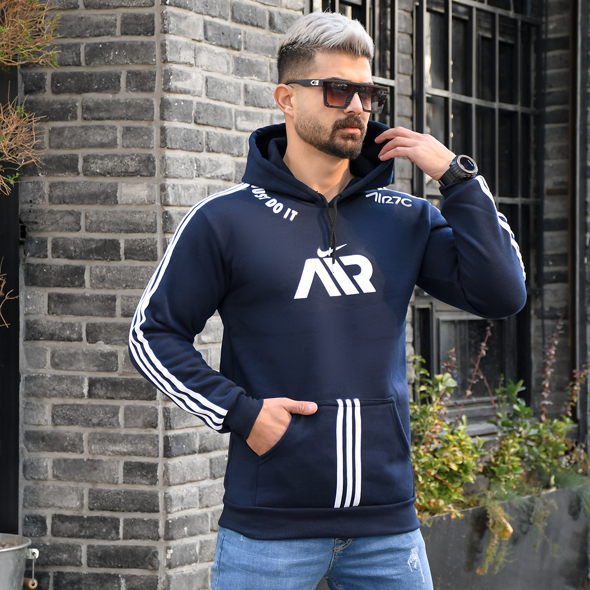 هودی NikeAir سرمه ای مردانه مدلHaman