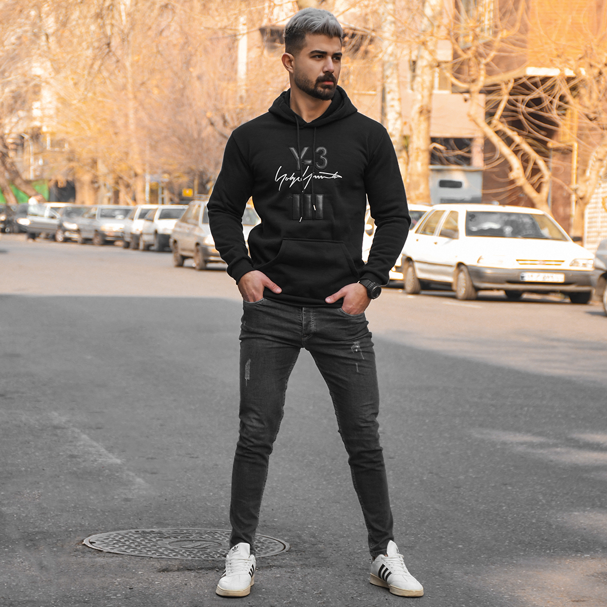 هودی مردانه Y-3 مشکی مدل Eric