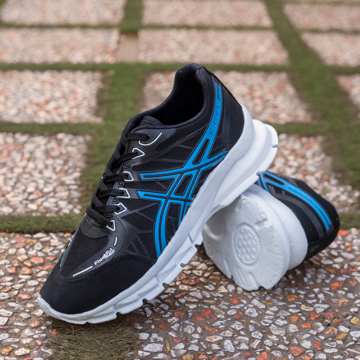 کفش ورزشی Asics مردانه مشکی آبی مدل Kaloni