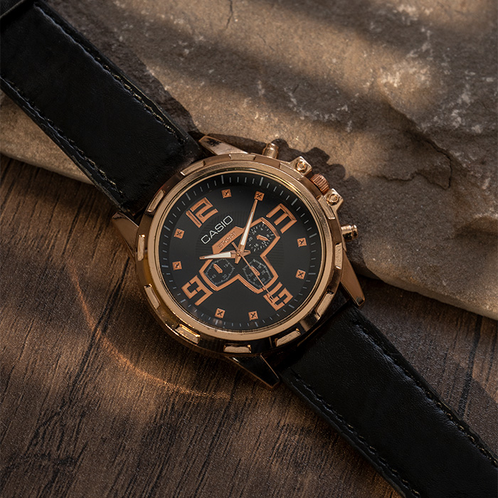 ساعت مچی Casio مشکی طلایی مدل E305