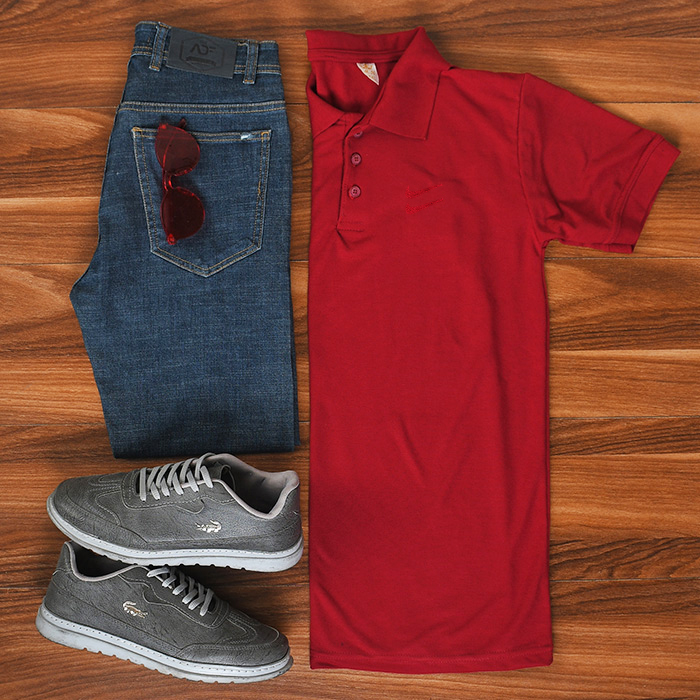 تیشرت مردانه نایک زرشکی مدل LOMA