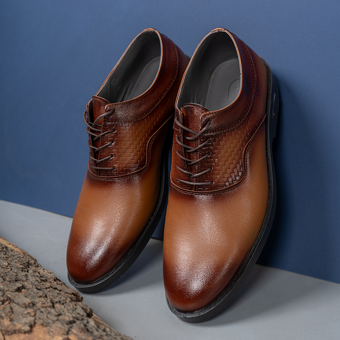 کفش رسمی عسلی مردانه مدل PARHAM