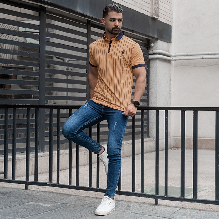 تیشرت مردانه کرم مدل MONO