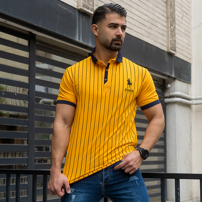 تیشرت مردانه خردلی مدل MONO